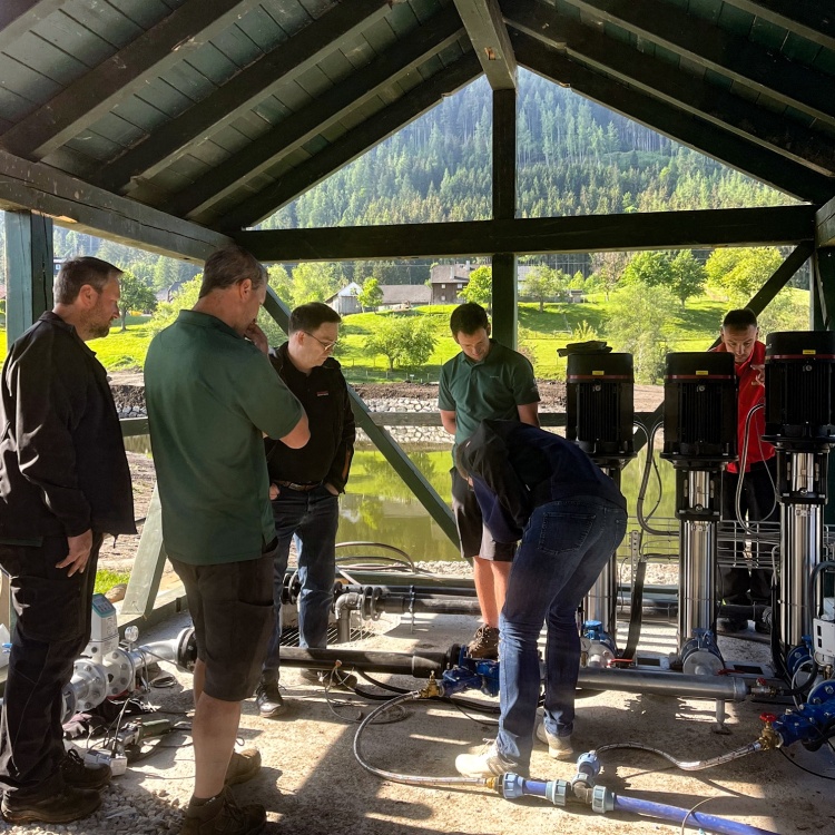 Stacja pomp (od Östorps) na 18-dołkowym polu golfowym Imlauer Schloss Pichlarn w Austrii
